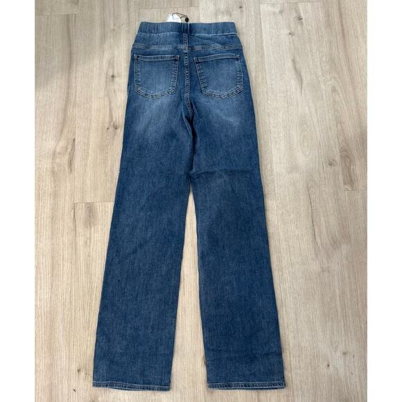 NWT Universal Standard Wide Leg Pull On Jeans Blue Denim Stretchy Pants Size 00 - Picture 3 of 7